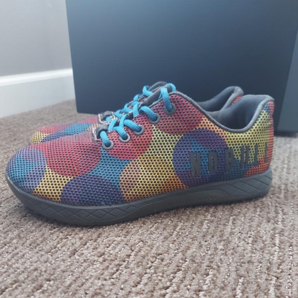Nobull rainbow trainers size 8 women